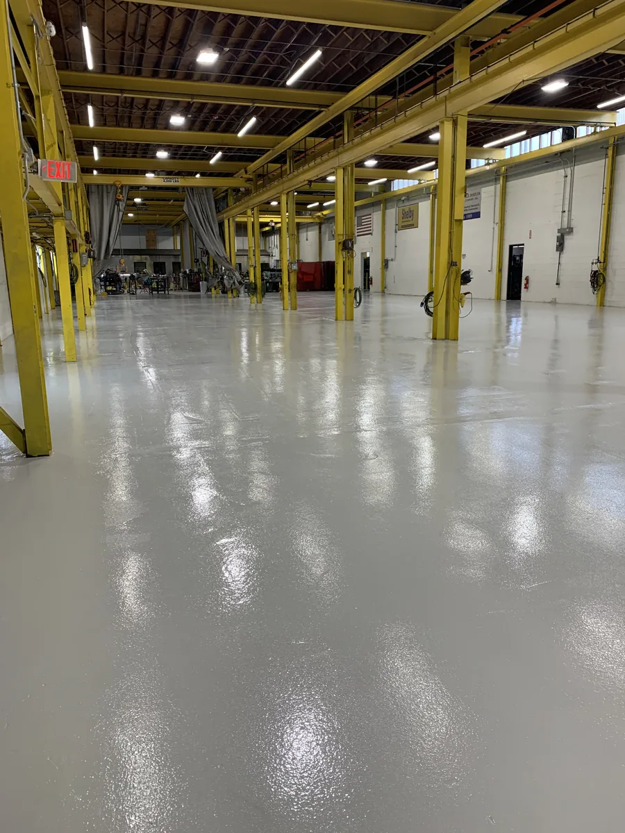 Auto service shop floor after coating