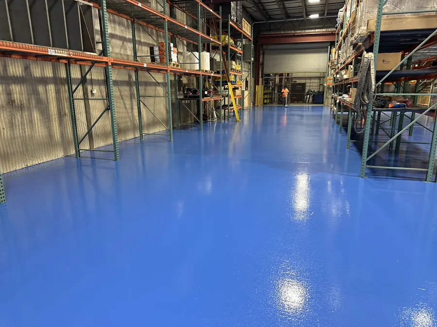 Industrial floor after epoxy coating