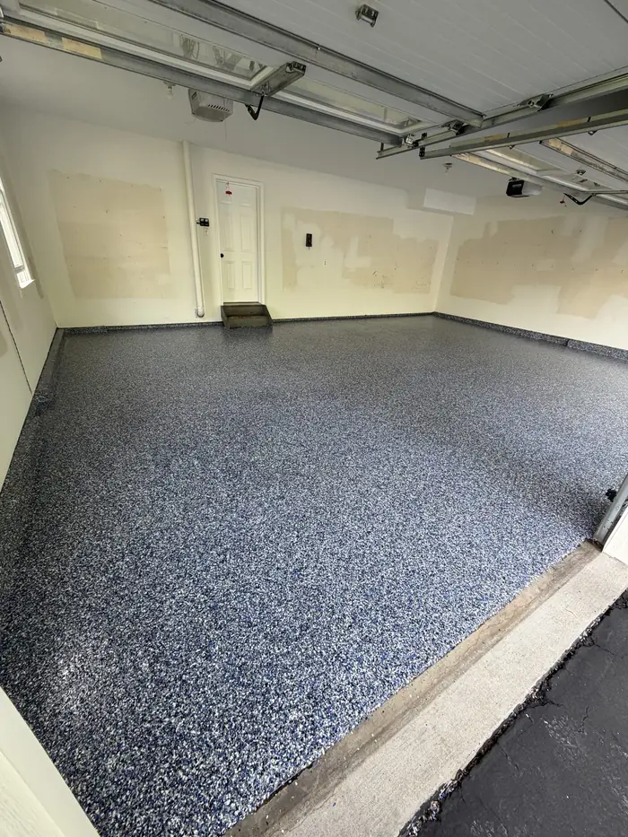 Finished flake epoxy garage floor